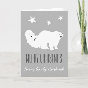 Tarjeta de osos polares para marido de navidad