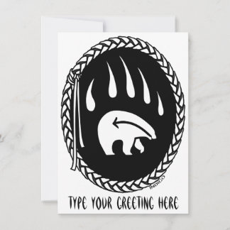 Tarjeta de osos tribales personalizados para invit