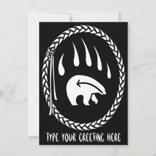 Tarjeta de osos tribales personalizados para invit