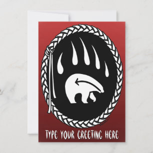 Tarjeta de osos tribales personalizados para invit