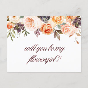 tarjeta de otoño floral ¿serás mi dama de flores