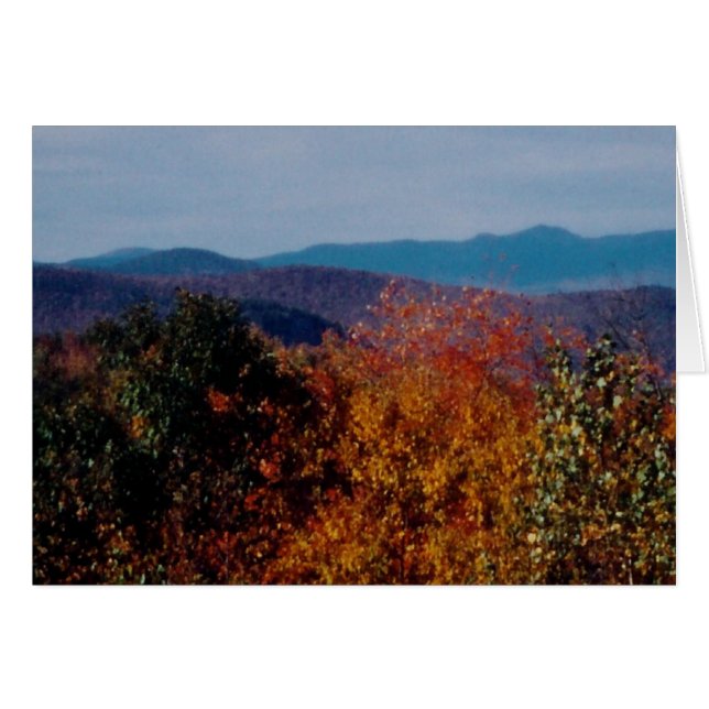 Tarjeta de otoño Montañas blancas (Anverso (Horizontal))