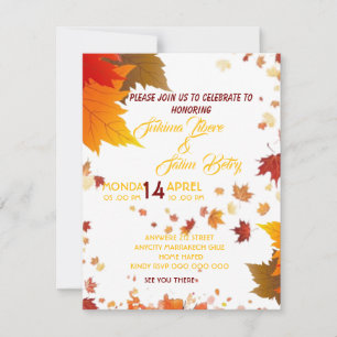 Tarjeta de Otoño, ,Tarjeta de Aniversario de Otoño