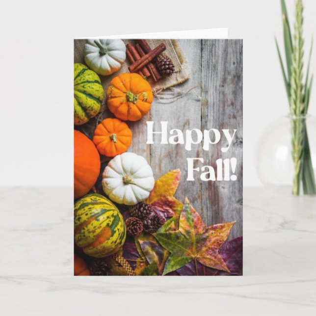 Tarjeta de otoño, tarjeta de temporada de otoño, t (Anverso)