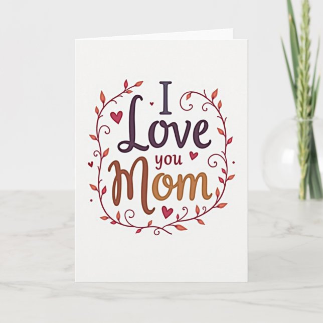 Tarjeta de Otoño 'Te Amo Mamá' (Anverso)