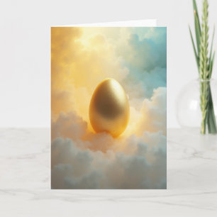 Tarjeta de óvalo de cielo dorado