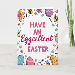 Tarjeta de óvalos de Pascua rayados