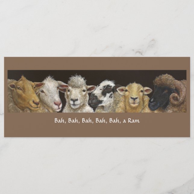 Tarjeta de oveja divertida (Anverso)