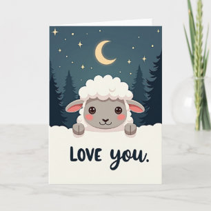 Tarjeta de oveja linda que te ama