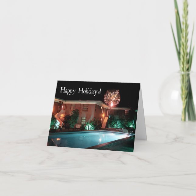 Tarjeta de OXmas "Felices Fiestas desde el Motel" (Anverso)