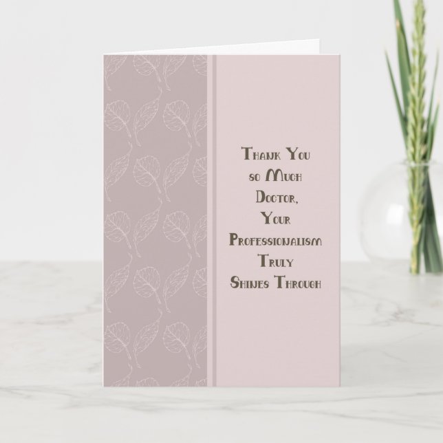 Tarjeta de paciente de agradecimiento a su Médica  (Anverso)