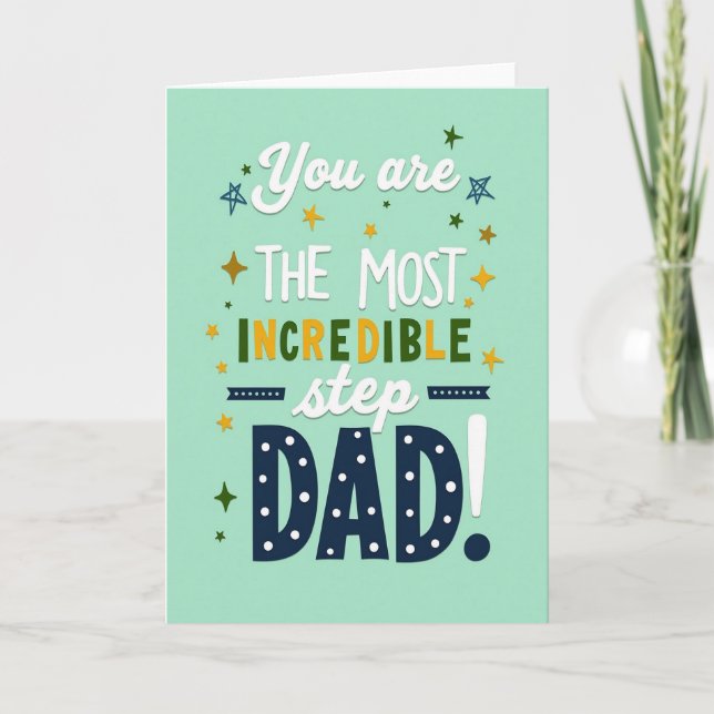 Tarjeta de Padre Adoptivo Más Increíble (Anverso)