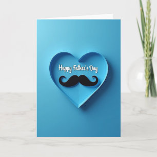 Tarjeta de Padre Corazón Tallado Azul