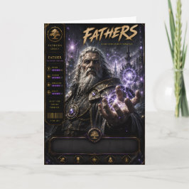 Tarjeta de padre hechicero de fantasía