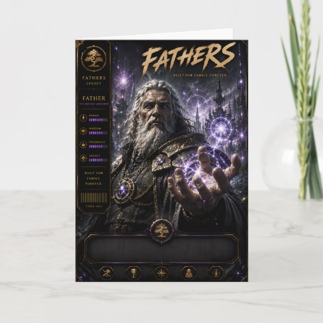 Tarjeta de padre hechicero de fantasía (Anverso)