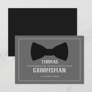 Tarjeta de Padrino de Boda - Corbata Negra