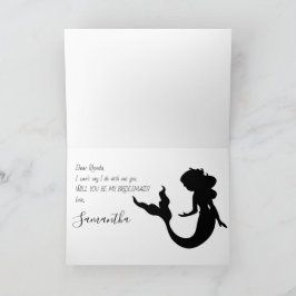 Tarjeta de Padrino de Boda de Sirena ¿Quieres Ser 