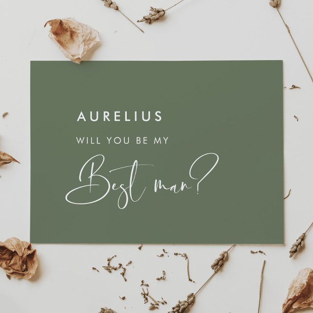 Tarjeta de padrino de boda elegante verde salvia (Subido por el creador)