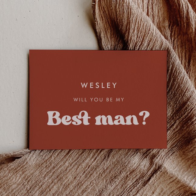 Tarjeta de padrino de terracota retro ¿Serás mi pa (Subido por el creador)