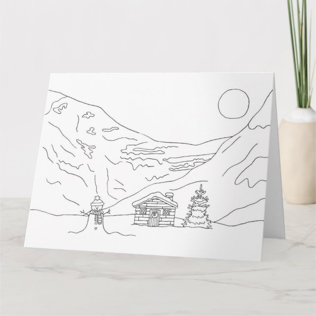 Tarjeta de paisaje de color para Navidades (Anverso)