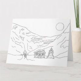 Tarjeta de paisaje de color para Navidades