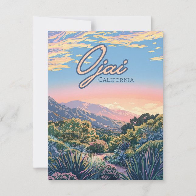Tarjeta de paisaje de las montañas Ojai California (Anverso)