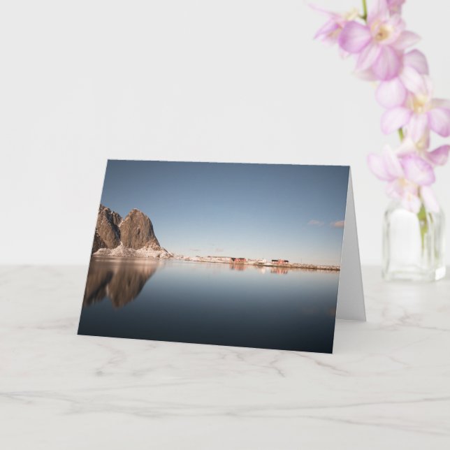 Tarjeta de paisaje de Noruega de las islas Lofoten (Orquídea)