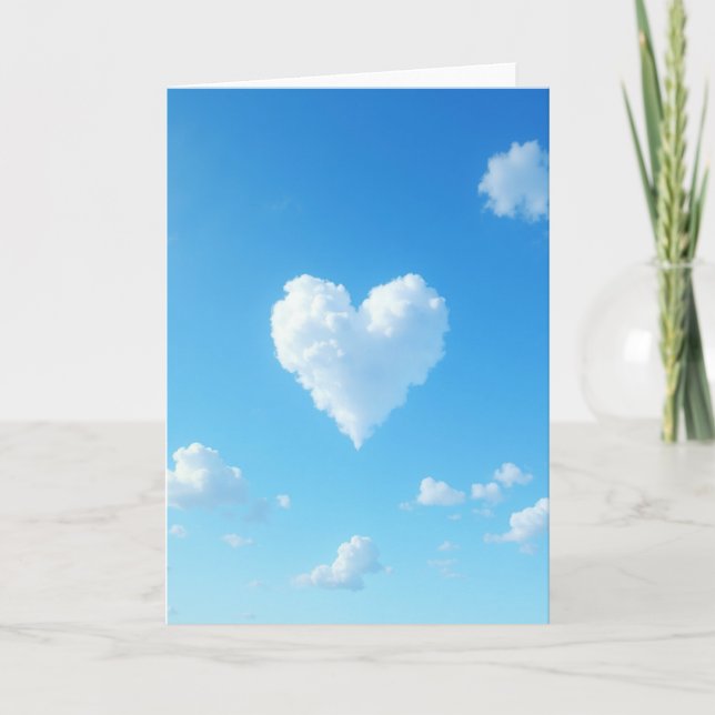 Tarjeta de paisaje de nubes con el corazón (Anverso)