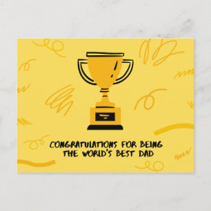 Tarjeta de paisaje del Día del Padre con trofeo do