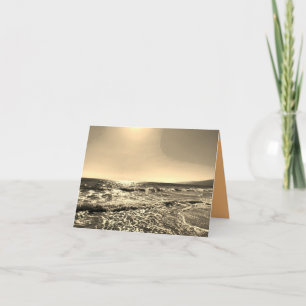 Tarjeta de paisaje marino en sepia