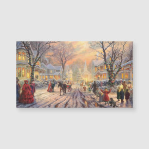 Tarjeta de paisaje nevado de Navidad Victoriana vi