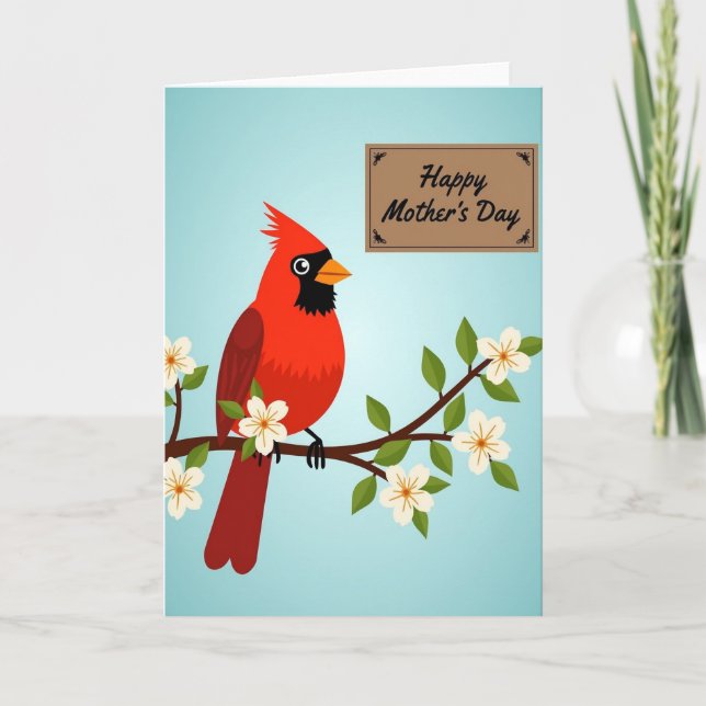 Tarjeta de pájaro a rayas de primavera (Anverso)