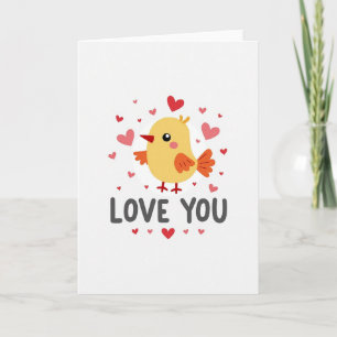 Tarjeta de Pájaro Amarillo Te Amo