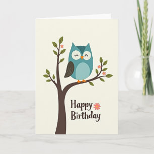 Tarjeta de Pájaro Azul Verde Dulce