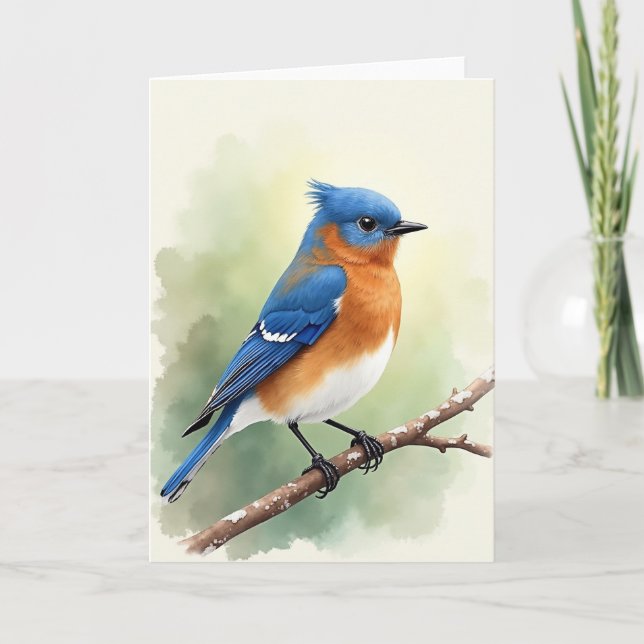Tarjeta de Pájaro de Rama Manchada (Anverso)