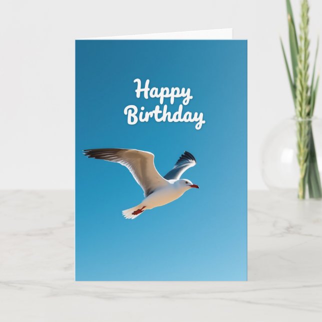 Tarjeta de Pájaro del Cielo Alegre (Anverso)