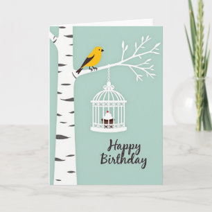 Tarjeta de Pájaro Dorado Alegre