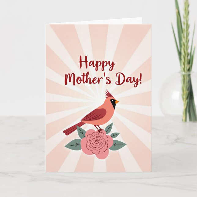 Tarjeta de pájaro dulce día de la madre (Anverso)