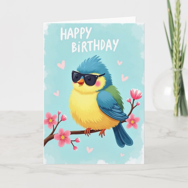 Tarjeta de Pájaro Espectacular Alegre (Anverso)
