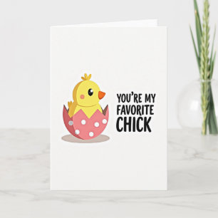 Tarjeta de pájaro lindo de pollito favorito
