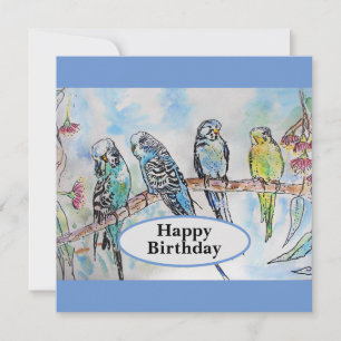 Tarjeta de pájaro para pintura de color de agua Bu