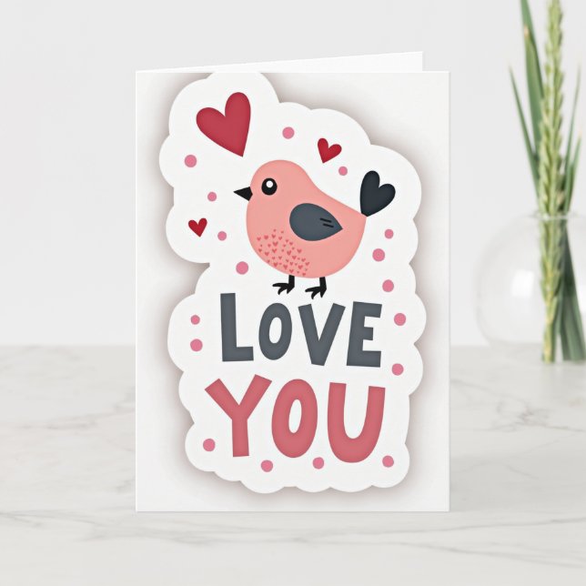 Tarjeta de Pájaro Te Quiero (Anverso)