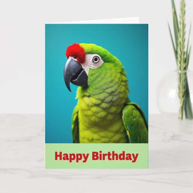 Tarjeta de Pájaro Verde Alegre (Anverso)