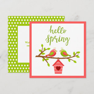 Tarjeta de Pájaros de Amor de Primavera