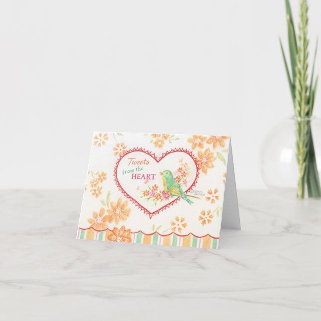 Tarjeta de pájaros de dulces tweets para cualquier (Anverso)