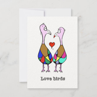 Tarjeta de pájaros del amor