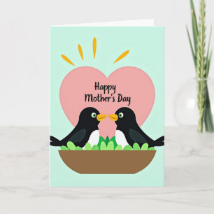 Tarjeta de pájaros dulce día de la madre