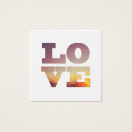 Tarjeta de palabra de amor de diseño geométrico mo