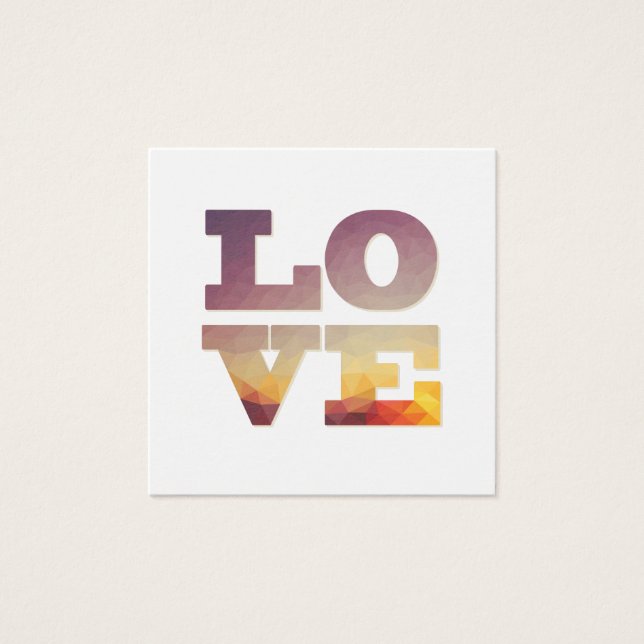Tarjeta de palabra de amor de diseño geométrico mo (Anverso)