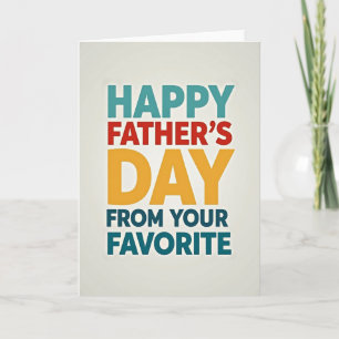 Tarjeta de palabras del Día del Padre en cian